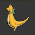 Cute Yellow Dragon Game Character With Green Wings White Belly And Green Claws