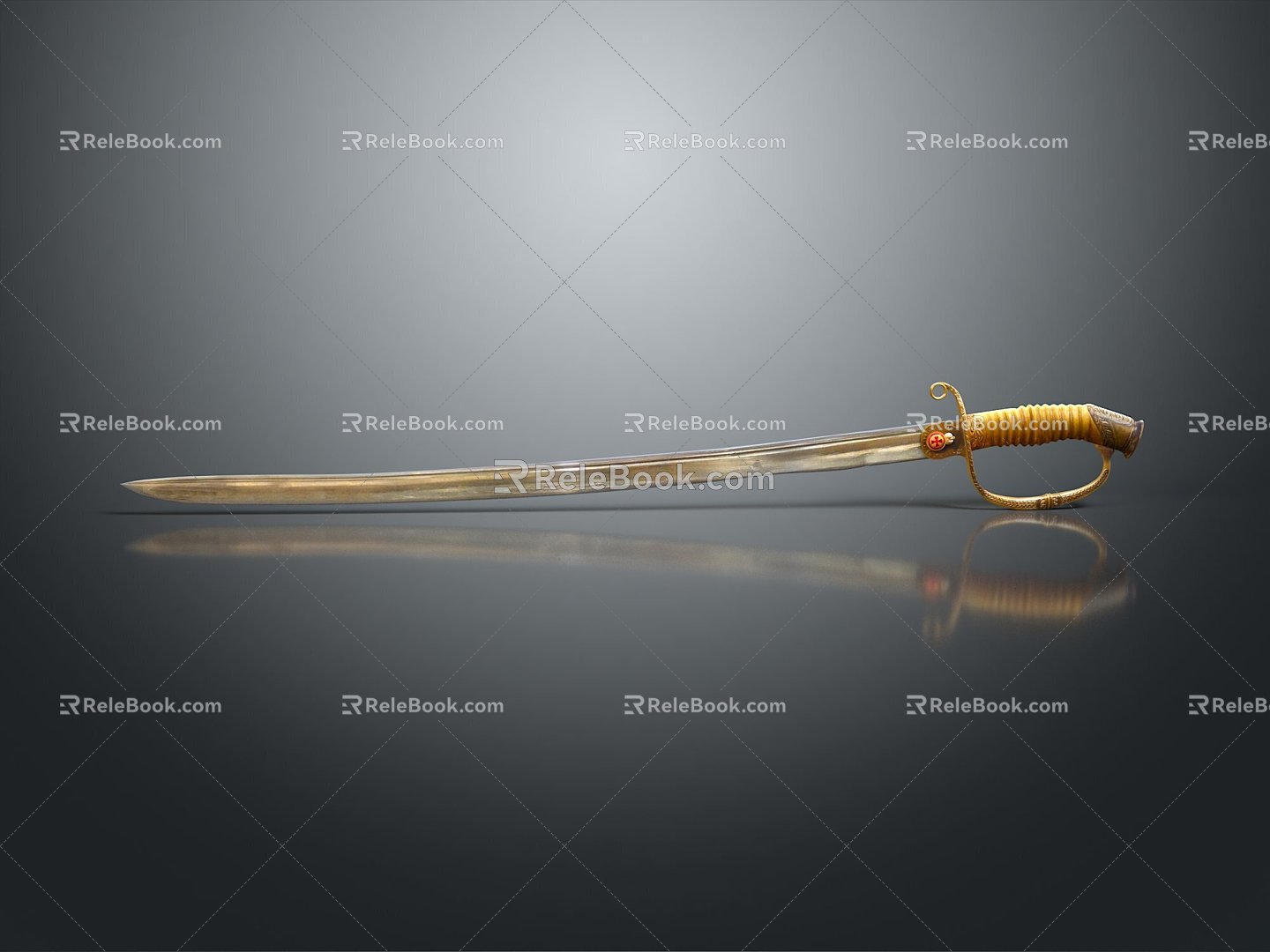 Modern Sword Officer Sword Long Sword Sheath 3d model