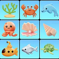 Cute Colorful Underwater Marine Animals Including Crab Dolphin Turtle And Starfish