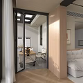 Home Balcony Design With Skylight Wooden Elements Table Chairs And Natural Light