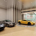 4S Auto Showroom Showcasing Luxury Sports Cars In Modern Spacious Exhibition Hall