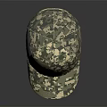Camouflage Patterned Baseball Hat In Green And Beige For Casual Military Style Wear