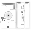 Modern Light Luxury Chest Of Drawers With Round LED Mirror And Multi Functional Storage Shelves