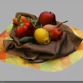 Vibrant Fresh Fruits And Vegetables Arranged On A Checkered Cloth