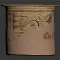 Ancient Handcrafted Terracotta Jar With Intricate Patterns And Two Handles