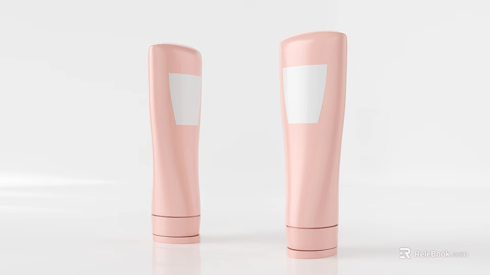 Pink Cosmetic Tubes With White Labels For Ecommerce Product 3d model