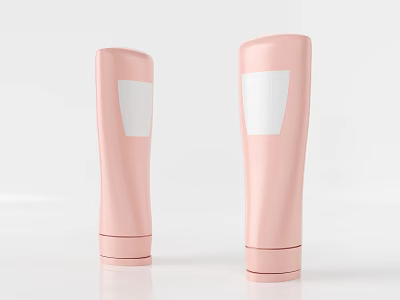 Pink Cosmetic Tubes With White Labels For Ecommerce Product 3d model