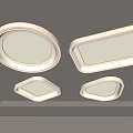 Modern Ceiling Lights With Various Shapes White Design And LED Lighting 3d model