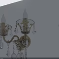 Elegant Silver Crystal Wall Sconces With Black Candle Bulbs And Pendants 3d model