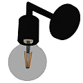 Modern Black Wall Mounted Light With Clear Glass Filament Bulb Design