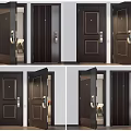Modern Security Doors With Durable Design Secure Lock And Handle For Home Safety 3d model