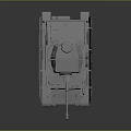 3D Rendered Tank Model With Turret Gun Barrel And Tracks On Dark Background