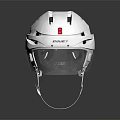 White Sports Helmet Featuring Visor Vent Holes Brand Logo And Smooth Surface Design