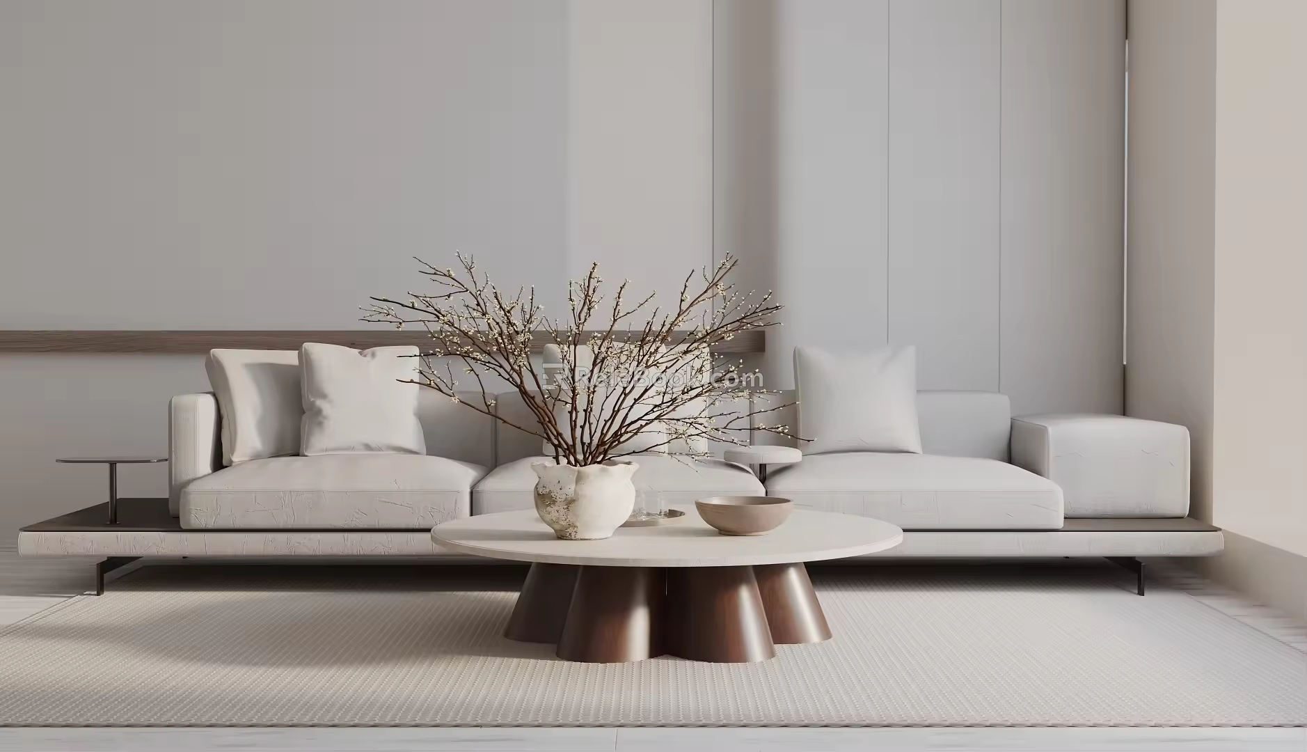 Modern three-seat sofa 3d model