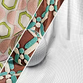 Decorative Textile Components With Intricate Geometric Patterns And Colorful Textures