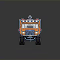 Detailed Orange Military Tank Model with Heavy Duty Tracks and Top Equipment