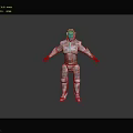 Game and Movie Character in Futuristic Armored Suit Standing Pose with Arms Outstretched