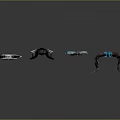 Game Inspired Fantasy Swords With Glowing Blue Blades And Intricate Designs