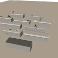 Modern Bay Window Cabinet Bay Window Mat 3d model
