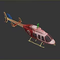 Red and White Rescue Helicopter Supporting Space Mission Operations and Astronaut Safety