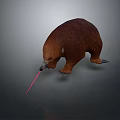 Brown Wombat Like Game Character Chasing Red Laser Pointer On Gray Surface 3d model