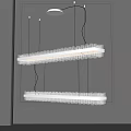 Elegant Modern Rectangular Crystal Pendant Chandelier With Hanging Decorative Lighting Design 3d model