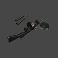Classic Submachine Gun With Wooden Grip Drum Magazine And Extra Magazine Bullets
