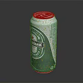 Heineken Beer Can With Green White Label On Dark Background Showing Reflection