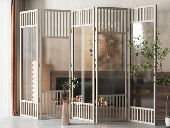 New Chinese Style Screen Partition 3d model