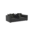 Gray Two Seater Sofa With Decorative Pillows And Cozy Blanket Design 3d model