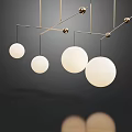 Modern Hanging Chandelier With Spherical Shades And Sleek Metal Frame Design
