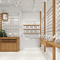 Elegant Accessories Store Interior With Wooden Display Shelves White Counter And Pendant Lights