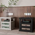 Jane European bedside table combination 3d model