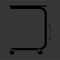 Modern Metal Serving Cart With Black Top And Storage Basket
