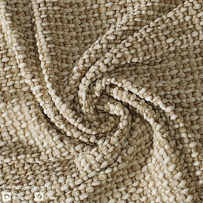 Beige Woven Fabric Components With Spiral Folds And Detailed Textured Pattern Design 3d model