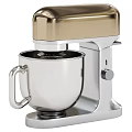 Modern Stand Mixer Kitchen Appliance With Golden Top And Silver Stainless Steel Bowl