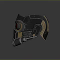 Futuristic Sci Fi Tactical Helmet With Metallic Finish Red Lenses And Mechanical Design For Cosplay