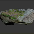 Natural Stone Material With Green Moss And Various Color Textures On Surface 3d model