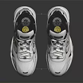 White Sports Shoes With Modern Design Gray Accents And Reflective Details