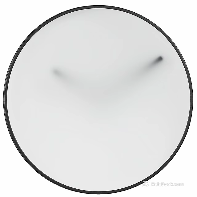 Round Wall Clock With White Dial Black Frame And Simple Hands Design 3d model 