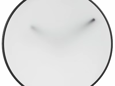 Round Wall Clock With White Dial Black Frame And Simple Hands Design 3d model