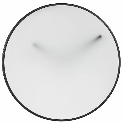 Round Wall Clock With White Dial Black Frame And Simple Hands Design 3d model