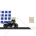 Olive Green Adventure Motorcycle With Black Accents And Star Emblem Design