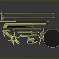 Traditional Weapons Collection Featuring Swords Bows Arrows Shield And Daggers 3d model