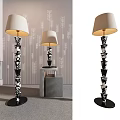 Rear floor lamp table lamp combination 3d model