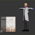 Blonde Haired Scientist With Blue Gloves Standing Next To Biological Sample Container