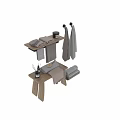Cozy Bathroom Decorative Accessories Set With Towels Soap Aromatherapy Bottles And Wooden Rack