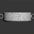 Round Decorative Tray with Two Ring Handles and Colorful Speckled Pattern on White Base
