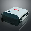 Efficient Solar Inverter With White And Dark Green Casing Red Label And Digital 3d model
