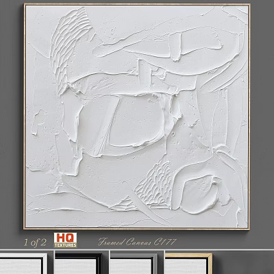 White Abstract Wall Art With Textured Surface For Home Decoration 3d model